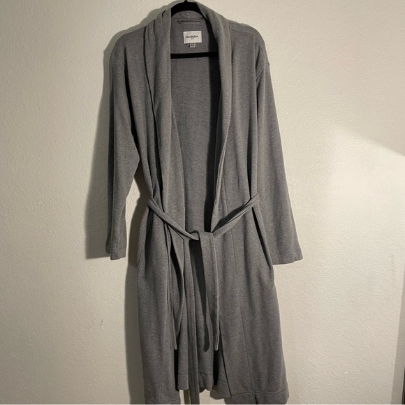 GoodFellow & Co gray sleep robe size S/M front tie pajamas long comfortable - Picture 4 of 7